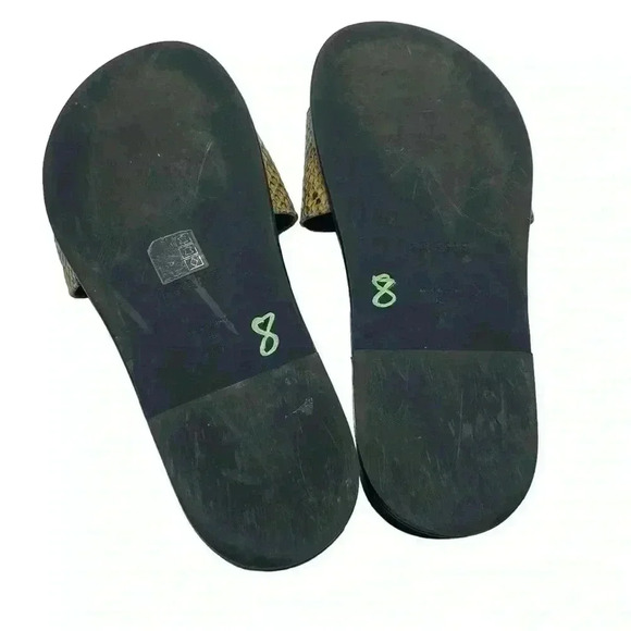 Frame Le Osborne Leather Slides Sandals Size 8, Python leather briny slides - Picture 5 of 7